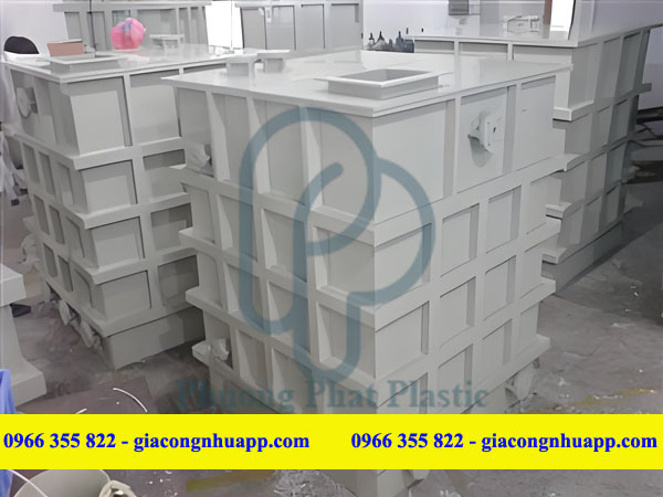 BỂ NHỰA PP VUÔNG 2M3 XI MẠ